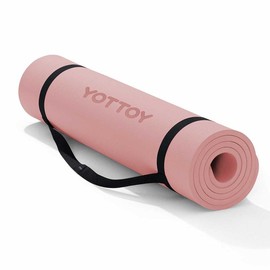 YOTTOY Yoga Mat，Extra Thick Yoga Mat (1/2inch),Professional TPE Exercise Mat,Non-Slip Workout Mat for Yoga, Pilates, Fitness, Barefoot Workouts, Home Gym Studio with Strap… - Colour: Green