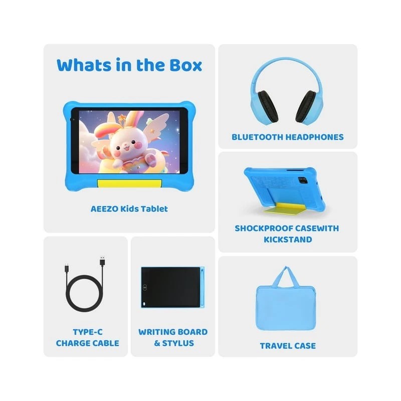 AEEZO 7" Kids Tablet Parental Controls Android 13 5GB RAM