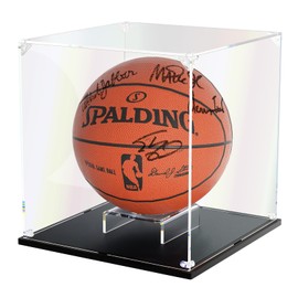 KOLIPI Basketball Display Case, Clear Acrylic Display Case for Full Size Basketball, Basketball Display Stand for Autographed Basketball Display, Watch The Video to Assemble