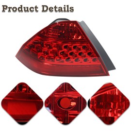 KAMDKI A Pair Tail Light Assembly Fit for 2006 2007 Honda Accord LX EX EXL Sedan 4-Door Rear Lamp Red Lens Housing Left Driver and Right Passenger Side W/Bulb W/O Unit Module 33551SDAA32 HO2819130
