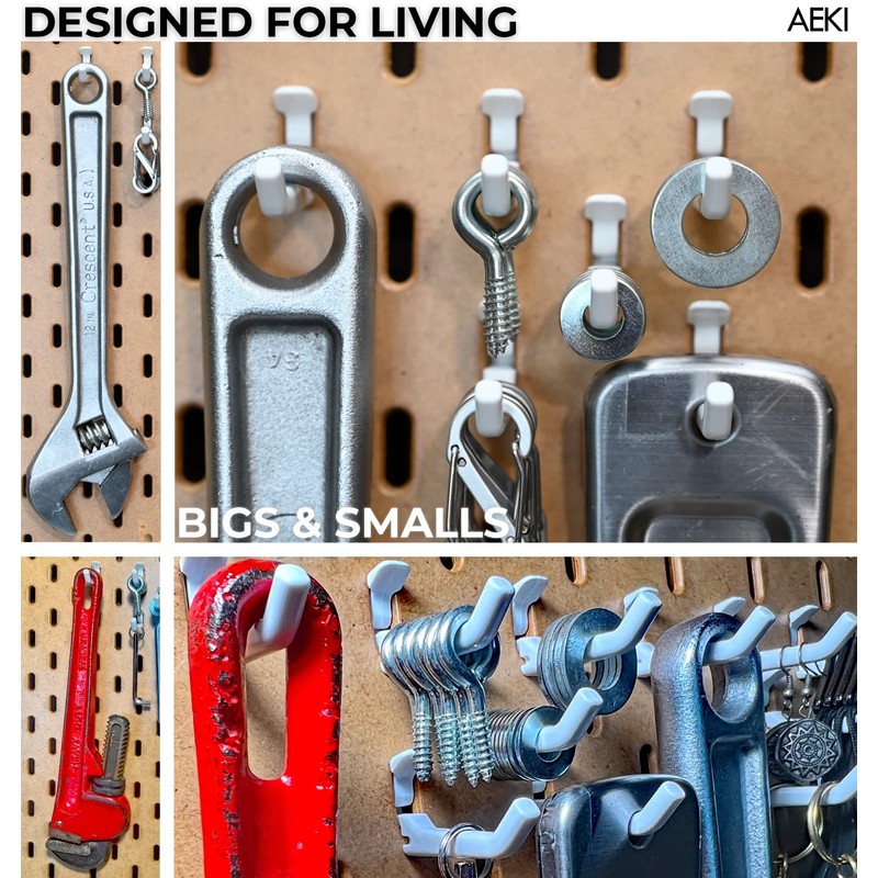 AEKI SNAP Lock Nook Hook Compatible with IKEA SKADIS Pegboard