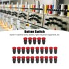 25Pcs Button Switch Mushroom Head Self Locking Push Switches with