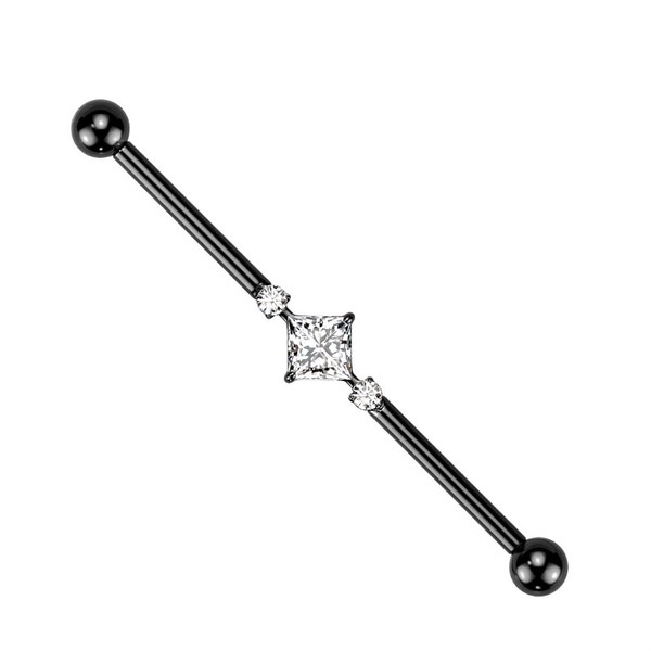 Pierced Owl 14GA G23 Implant Grade Titanium 2 Round CZ