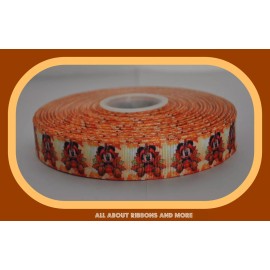 7/8 INCH MICKEY MOUSE THANKSGIVING GROSGRAIN RIBBON- 1 YARD