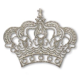 BB2Buy Silver Royal Crown Imperial Queen Princess Luxury Symbol Embroidered Sew on Iron on Patch Applique for Clothing Vasts Jackets