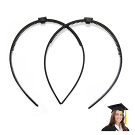 DIELOVEHUA 2 Stück Bachelor Hut Stirnbänder, Abschluss Hut Stirnband Insert, für die Sicherung Graduation Frisur, Abschluss Deko, Unisex Haarreif für Graduierung Studierende(C)