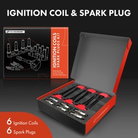 A-Premium (Red) Set of 12 Ignition Coil Pack and Iridium Spark Plugs Compatible with Nissan 370Z 2009-2020 & Infiniti EX37 2013, FX37 2013, G37, M37, Q40, Q50, Q60, Q70, Q70L, QX50, QX70, 3.7L
