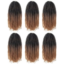 Toyotress Marley Twist Braiding Hair - 24 Inch Ombre Brown Long Marley Hair For Faux Locs, Afro Kinky Curly Marley Twist Crochet Hair Extensions Synthetic Crochet Braids (24 Inch, OT30-6P)