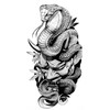 BeyondTattoos 2 Sheets Cobra Tattoo Japan Tattoo Hannya Oni Mask