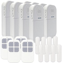 VisorTech Window Alarm Systems: Set of 4 Mini Alarm System and Doorbell with 2 Sensors, 130 dB (Door Alarm Systems, Door Alarm System, Magnets)