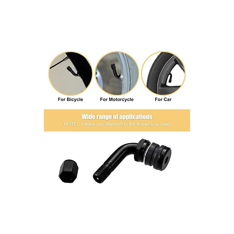 Motoforti 4Pcs Metal 90 Degree Valve Stem Vacuum Tyre Valve