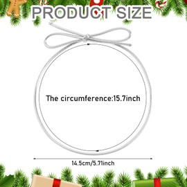 Jutom 100 Pcs Stretch Loops 16" Metallic Elastic Cord, Pre Tied Ornament Strings, Elastic Ribbon for Tags, String Bows for Christmas Decoration Gifts Wrapping Boxes (Silver)