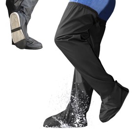 [HeiDiga] Leg Covers Rain Waterproof Bicycle Women's Men's Foot Covers Lightweight Large Size Rain Leg Covers Long Breathable Compact Rain Goods Portable Easy to Put On and Take Off Commuting to