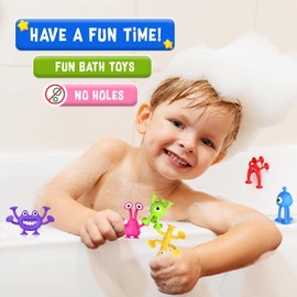 Baby Bath Toys Suction Toy: No Hole Bath Toy for Baby Toddlers - Kids Mini Sensory Fidget Suction Cup Toys for Boys Girls - Window Building Toy Road Trip Travel Essentials for Kids Gifts (Ages 3+)