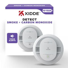 Kidde Smoke and Carbon Monoxide Detector, 10-Year Battery Powered, with Voice Alerts, LED Status Lights, 85 dB Alarm, 5 inches, 30CUD10-V, 1 Pack
