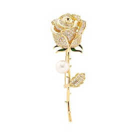Lopsity Women's Elegant Brooch Rose Flower Brooch Pin Shirt Brooch Retro Jewelry Clothing Decoration,Suit Coat Breastpin for Women Accessories (gold)