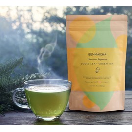 Genmaicha Loose Leaf Tea – Premium Japanese Green Tea With Brown Rice – Fukamushi Sencha – Safe and Natural – Low Caffeine Tea – Enhanced Flavor – Multiple Benefits