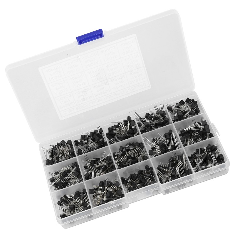 600 Pcs Transistors Assortment Kit NPN TO-92 PNP 2N2222-S9018 Straight