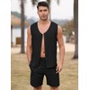 Aulemen Men's Linen Sets 2 Piece Outfits Tank Tops Summer