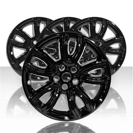 Set of 4 18" 5 Double Spoke Wheel Skins for 2020-21 Ford Explorer - Gloss Black