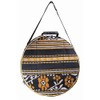 Shamandrum Bag Dark Colours Made of Ikat Woven Fabric Diameter