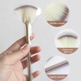 8pz Brocha Abanico Champagne Ideal Mascarillas Y Limpiadores                                                                                          