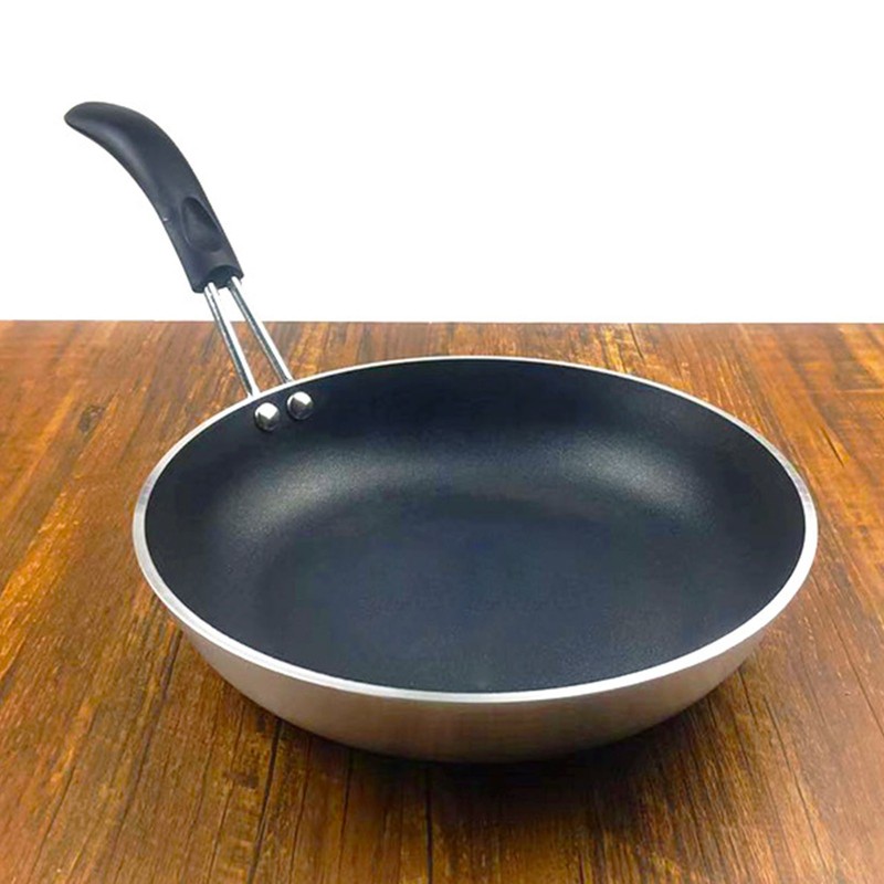 Frying Pan Nonstick High Temperature Resistant Small Flat Bottom Aluminum