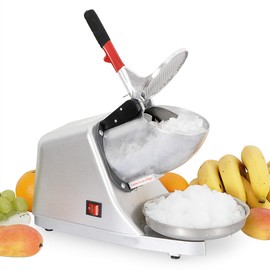Saicool Electric Ice Crusher Shaver 300W 2000r/min 143 lbs Stainless Steel Shaved Ice Machine Snow Cone Maker for Home and Commercial Use Ice Crushers (Silver)
