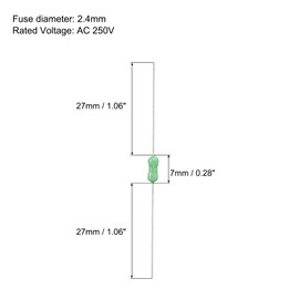 MECCANIXITY 20Pcs Micro Fuse 0.25A 250V Fast Blow Axial Leaded 2.4x7mm Electrical Barrier Fuse for Motor Transformer Electric Industrial Home Appliance Green