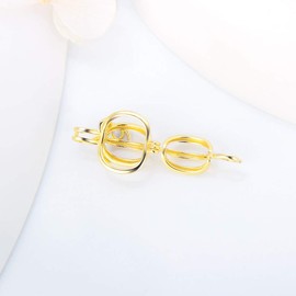 LGSY 925 Sterling Silver Golden Pumpkin Cage Pendants Crafting Charm for DIY Necklace Bracelet Jewelry Making