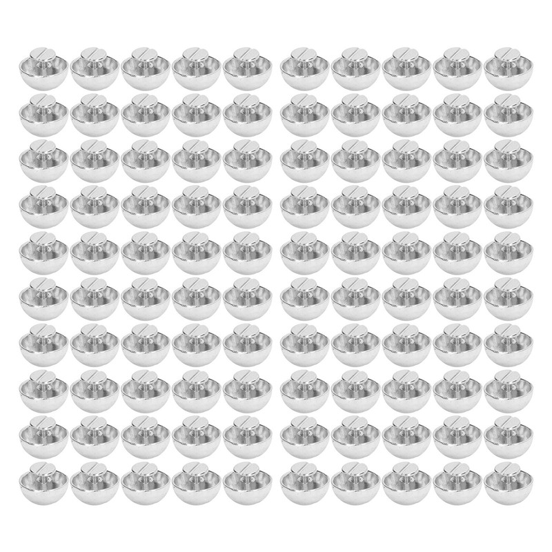 100 Set Round Head Stud 15mm Plated Alloy High Hardness