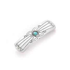 E EMZHOLE Large Hair Barrettes for Women Thick Hair, French Barrette Hair Clips Retro Metal Turquoise Ponytail Clamps Clasp Stylish Hair Accessories for Women Mother (Silver)