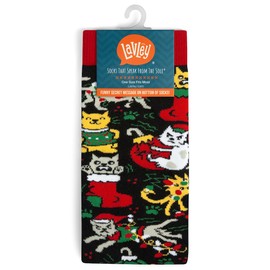 Here Comes Santa Claws Funny Holiday Socks - Christmas Stocking Gift For Cat Lovers - Unisex for Men & Women, One Size