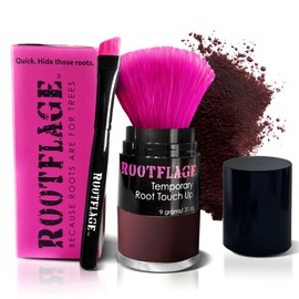 Rootflage Root Touch Up Hair Powder - Temporary Hair Color, Root Concealer, Thinning Hair Powder, Hair Filler and Concealer and Applicator with Detail Brush Included (Merlot)