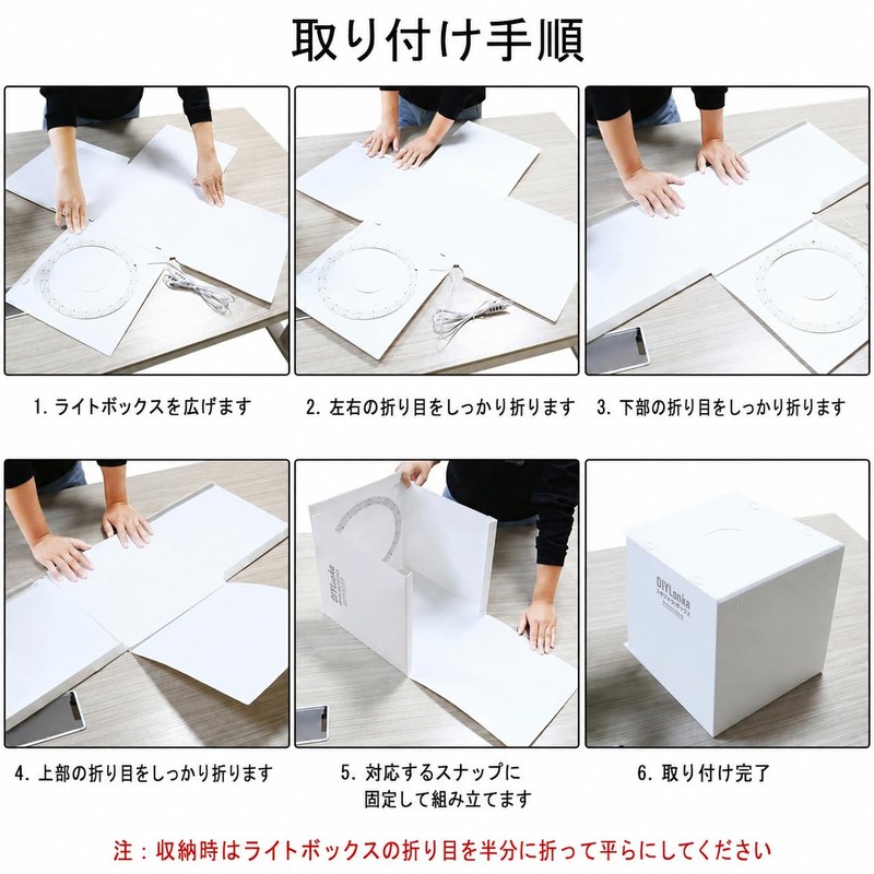 DIYLooks 23cm リング LED パネル 折りたたみ ポータブル ライト 写真 照明