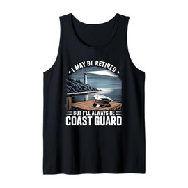 United States Coast Guard Retired American Flag Tank Top