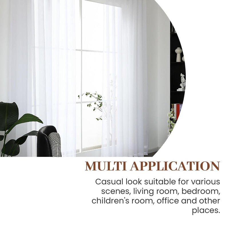 Dreaming Casa Solid Sheer Curtains Living Room White Rod Pocket