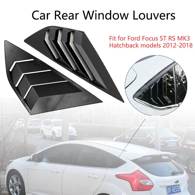 Car Rear Window Louvers, Gloss Black Rear Window Blinds Shutter
