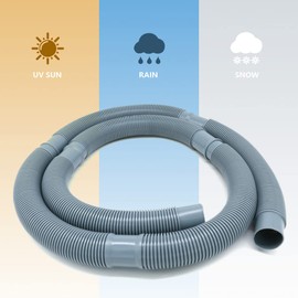 Marine Bilge Pump Hose 1-1/8 Inch Plumbing Kit, 6 FT Long, 90 degree White Elbow Thru Hull Scupper Flapper Valve, Stainless Steel Clamps