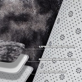 Large 9x12 Rugs for Living Room, Luxury Fluffy Shag Fuzzy Plush Soft Modern Area Rugs, Big Thick Soft Nursery Rug, Anti-Skid Fluffy Indoor Carpet for Kids Room Home Decor, Tie-Dyed Dark Grey