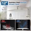 12" All Metal Shower Head, High Pressure 10-Spray Handheld Showerhead