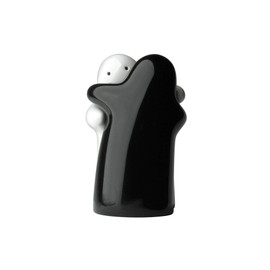 Salt and Pepper Shakers Cute Decorative Novelty Hugging Shakers Couple Set Black and White Modern and Vintage Hug Design Easy to Refill and Dispenser Shaker Set