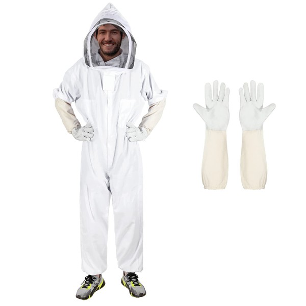 Bee Suits for Men Women,Bee Keeper Suite with Beekeeping Gloves,Beekeeping