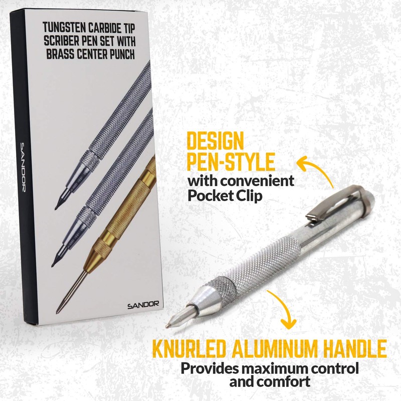 SANDOR Tungsten Carbide Tip Scriber 2 Pack, Aluminum Etching Engraving