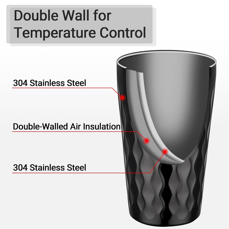 Beasea Stainless Steel Cups, 4 Pack 11.8 oz Stainless Steel