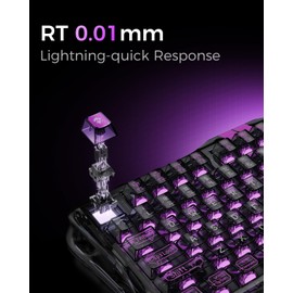 GravaStar Mercury V75 Lite Hall Effect Magnetic Gaming Keyboard – 8KHz Rapid Trigger Wired 75% Keyboard, Adjustable Actuation, Hot-Swappable Switches, Transparent RGB for PC/Mac
