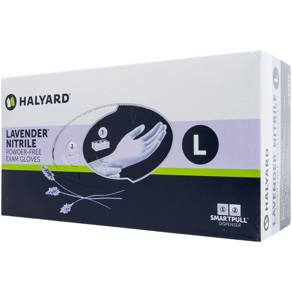 Halyard Health 52819 KC100 Lavender Nitrile Exam Glove44; Powder-Free44; Non-Sterile44; Large44; 250 per Box