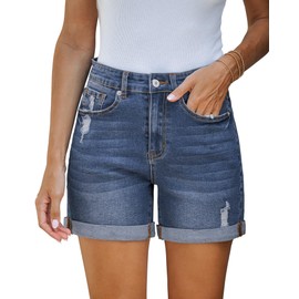 Vetinee Womens Summer Shorts Womens Shorts Size 18 Jeans Shorts for Women UK Beach Shorts Women Womens Chino Shorts Womens Shorts Size 18 Reef Blue Size Large Fits UK Size 16 to UK Size 18