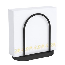 STWWO Curved Napkin Holder, Black Napkin Dispenser for Table, Napkin Stand, Kitchen Accessories, Paper Napkin Holder, Decorating, Metal and Wood