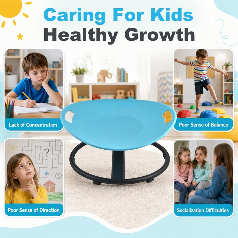 Large Size Spinning Chair for Autistic Kids with Safety Handle,
